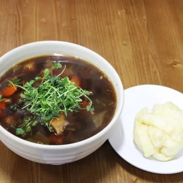 Beef Soup with Glass Noodles.